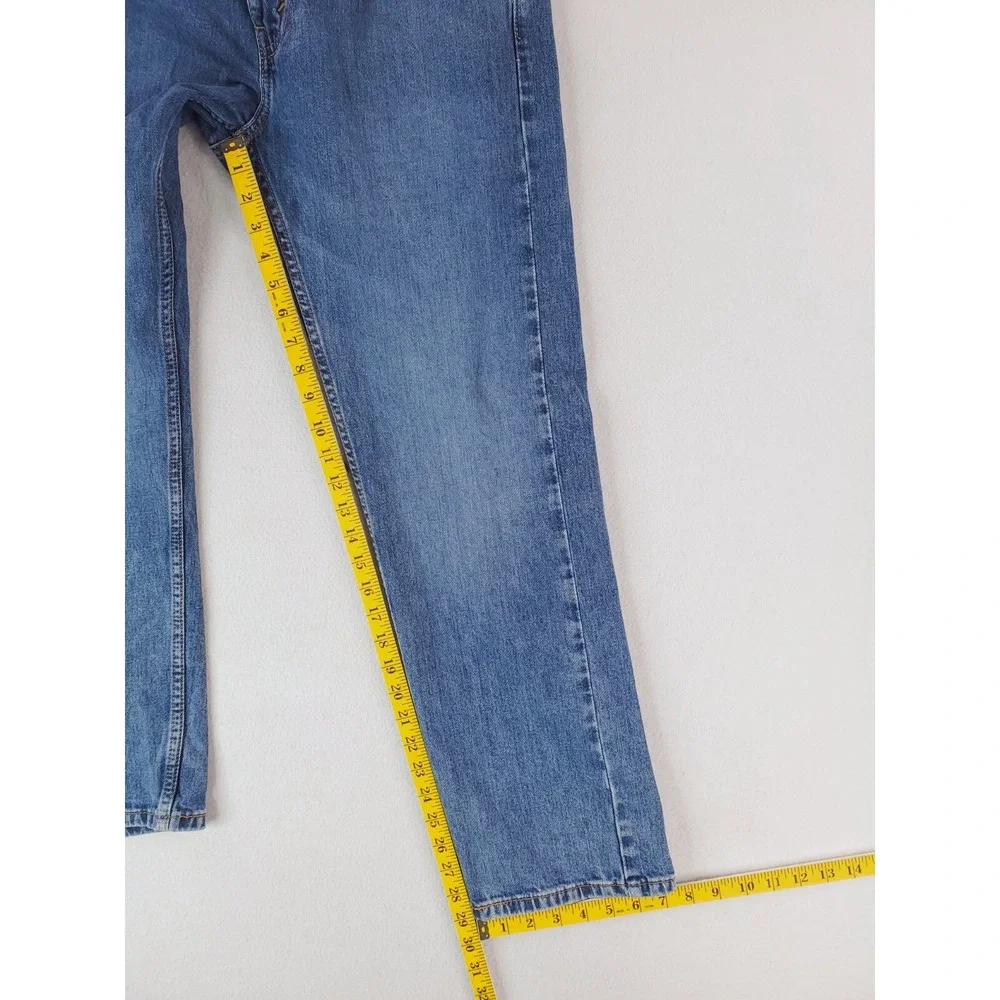 Levis 505 Jeans Mens 33x30 Blue Regular Straight Stretch Denim Work Pant Red Tab
